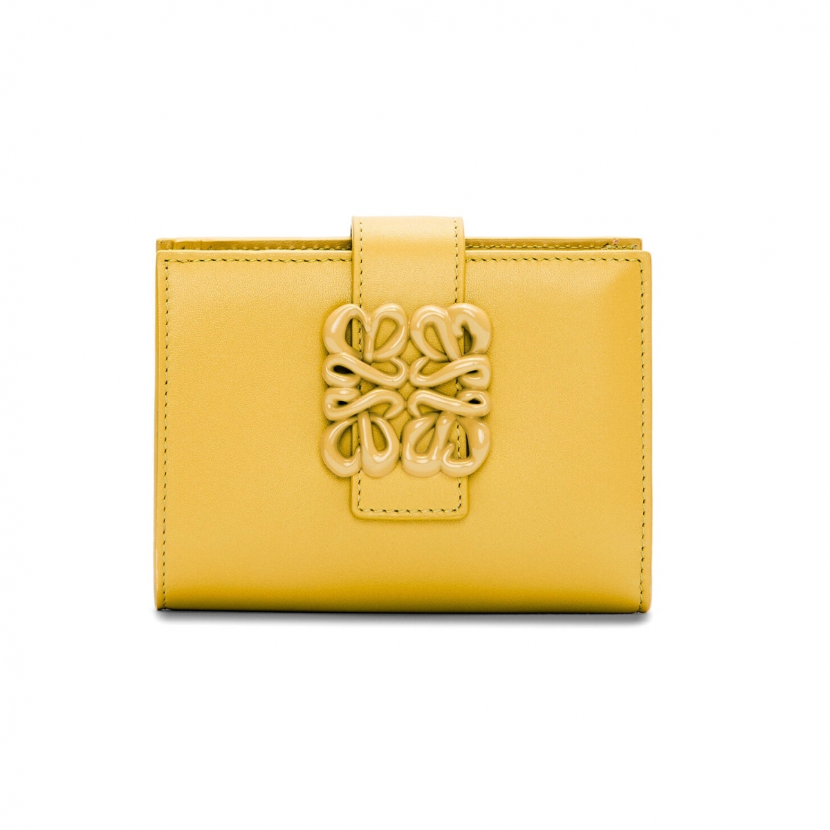 LOEWEAnagram淡黃釉緞面小牛皮中夾，，價格店洽