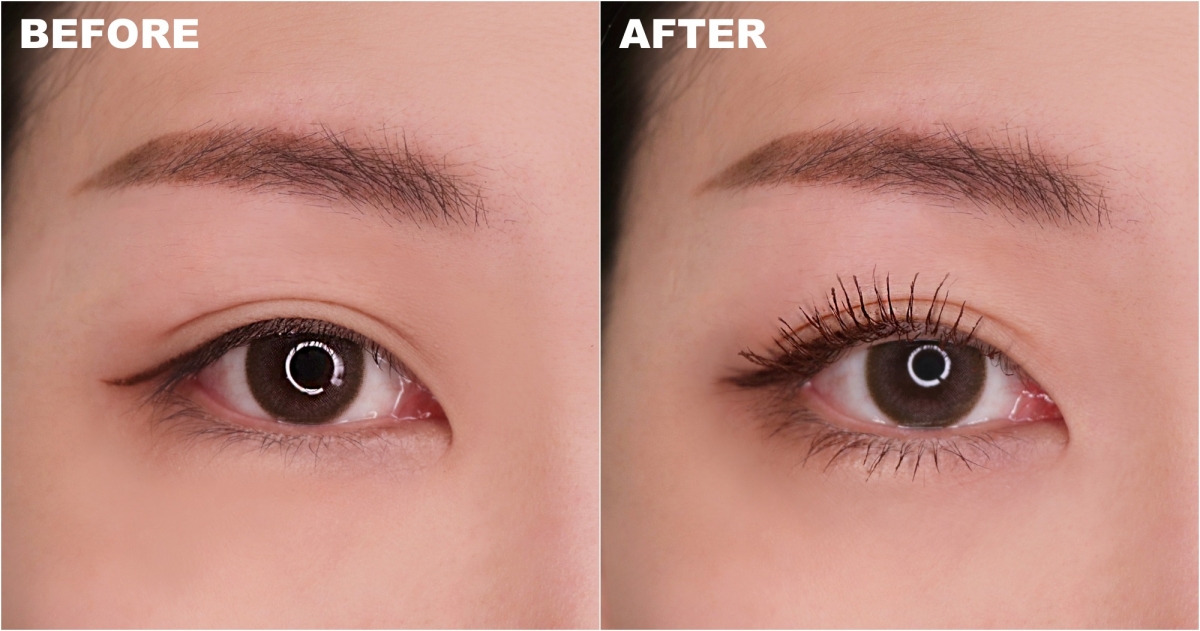 睫毛膏使用前後比較