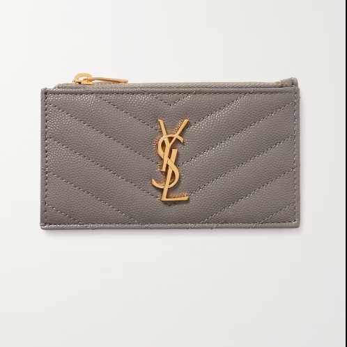 SAINT LAURENT Monogramme 皮革紋理錢包，US$425