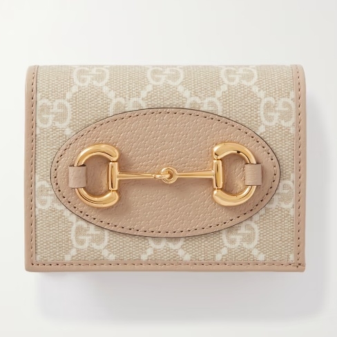 Gucci 馬銜扣1955皮革滾邊錢包，US$512