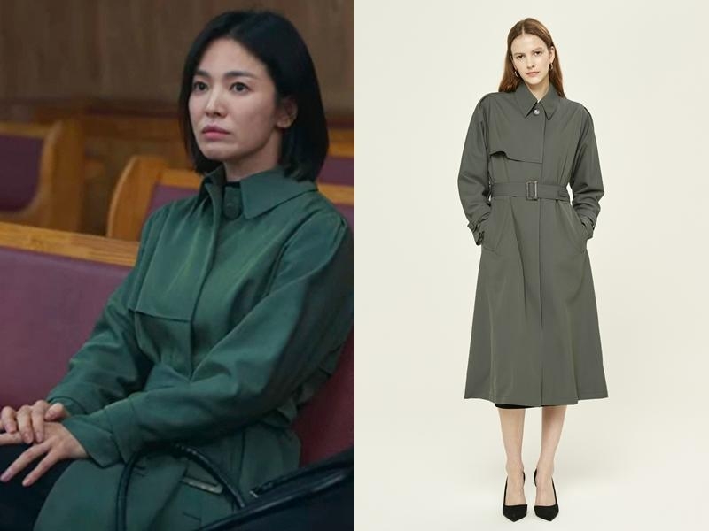 宋慧喬在劇中穿著的軍綠色風衣優雅耐看。