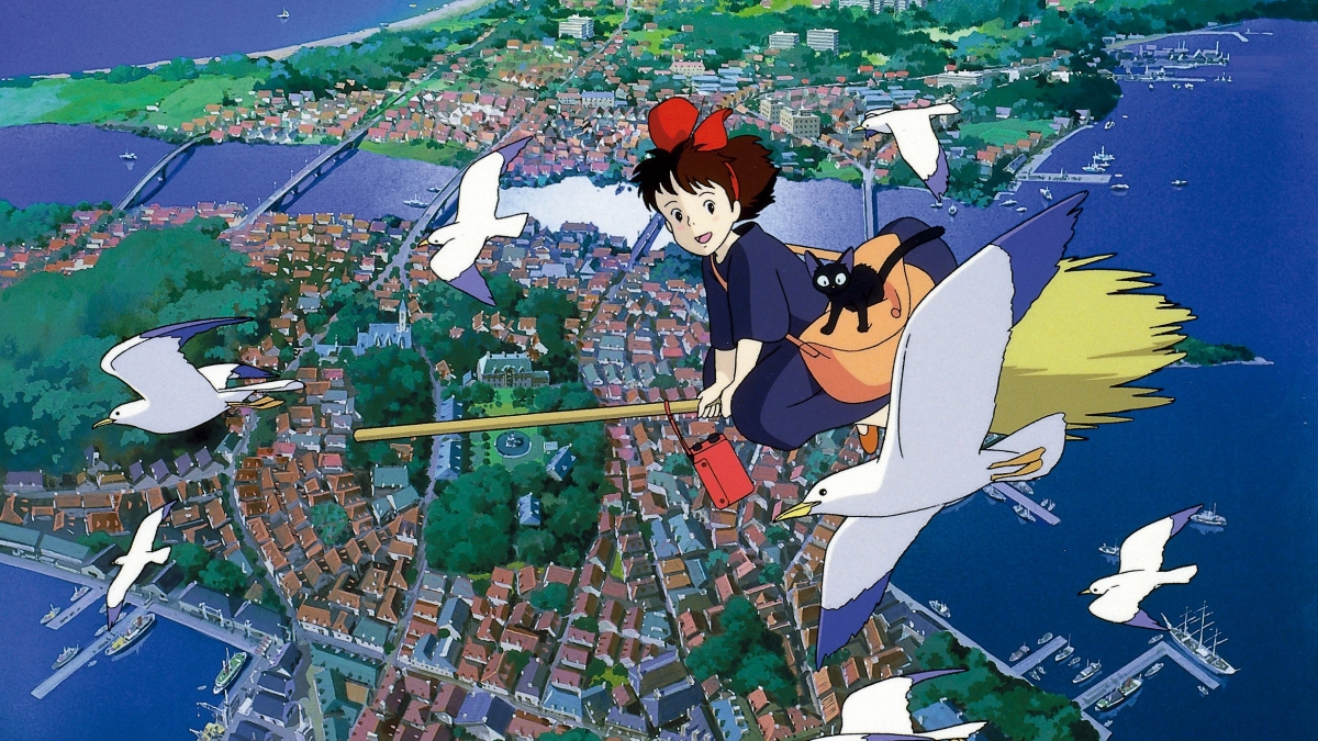 《魔女宅急便》故事一開頭，魔女琪琪騎上掃帚離開家鄉