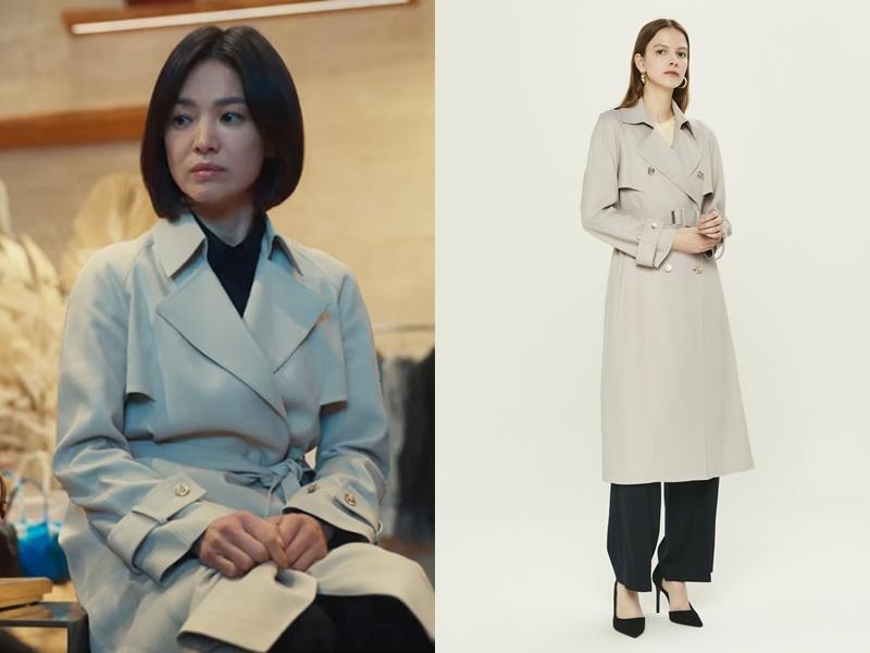 MICHAA穿著米白色風衣的宋慧喬在樓梯間迷倒河度領。