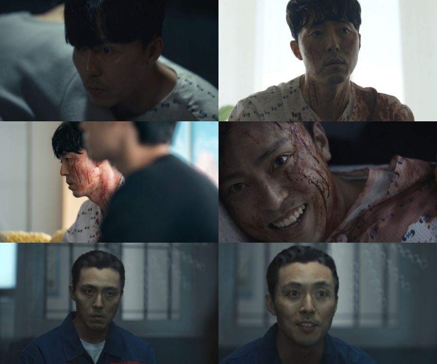 「姜永天」滿臉鮮血的殺意眼神令人害怕。