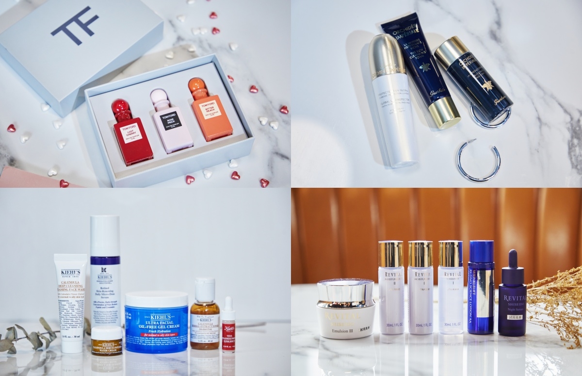 TOM FORD BEAUTY私人調香迷你珍藏禮盒、GUERLAIN蘭鑽氧蘊極光白金隔離組、RE逆時雙霸主、KIEHL’S大容量雙享組