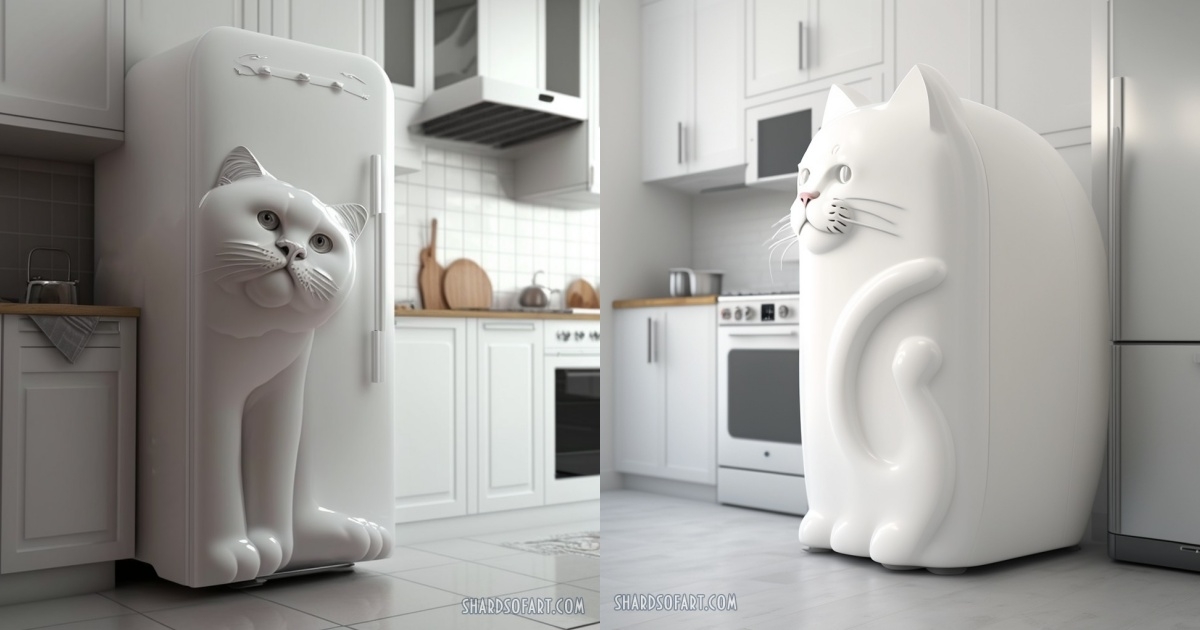 超擬真貓咪冰箱