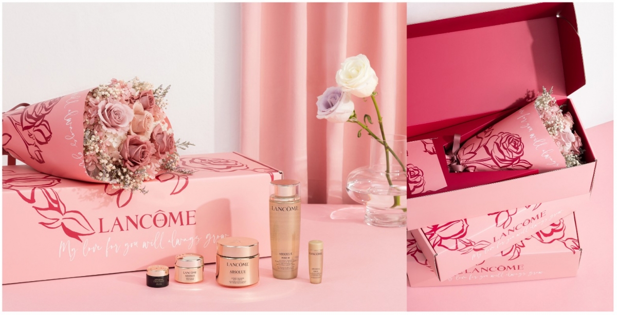 ＊5月2日至5月14日限定期間，於限定14個蘭蔻專櫃任產品消費滿NT$15,000，即可獲贈高級手工訂製的巨型「奢寵玫瑰花束禮盒」