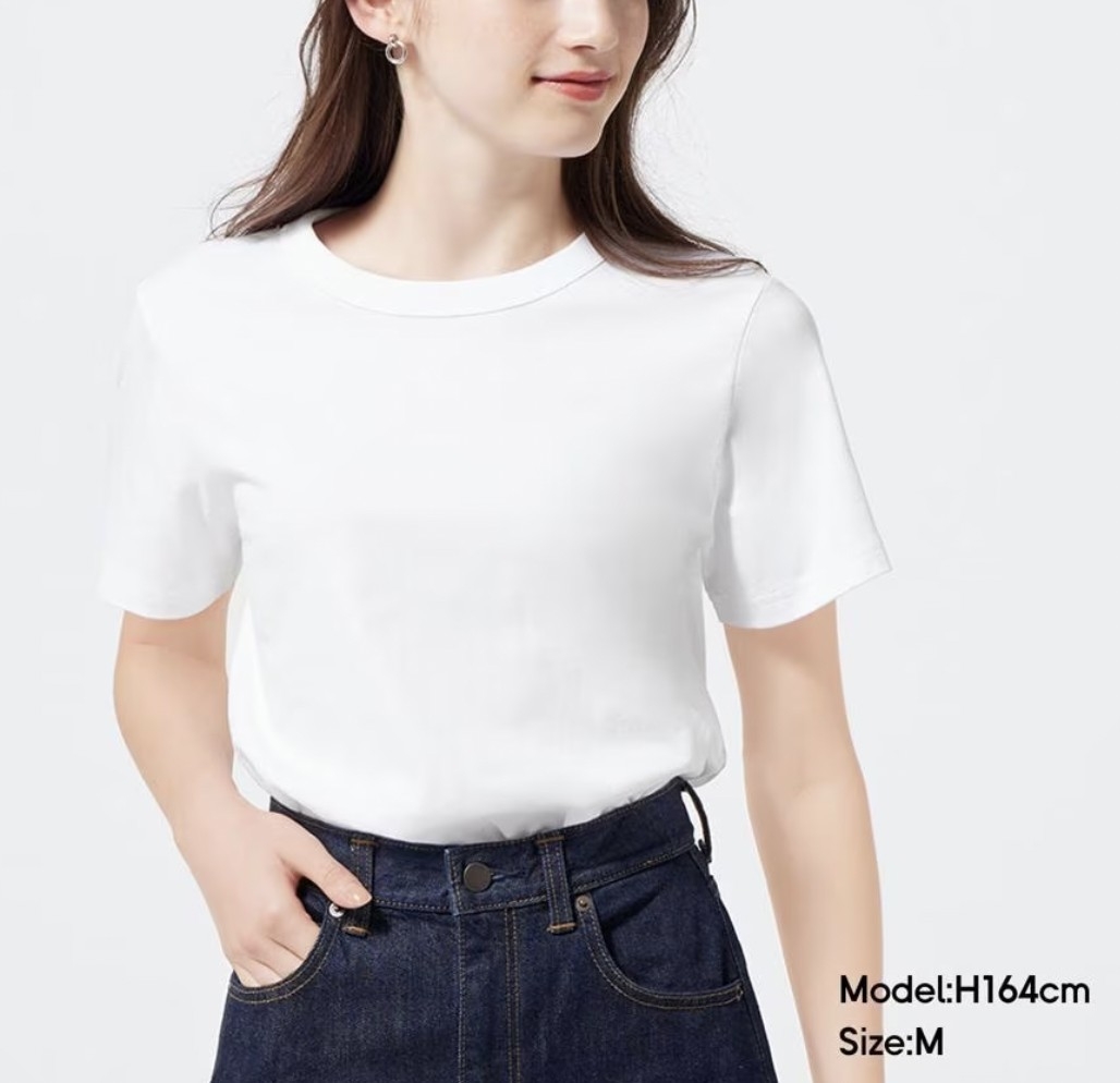 GU女裝 棉質圓領T恤(短袖) 344433 NT$290