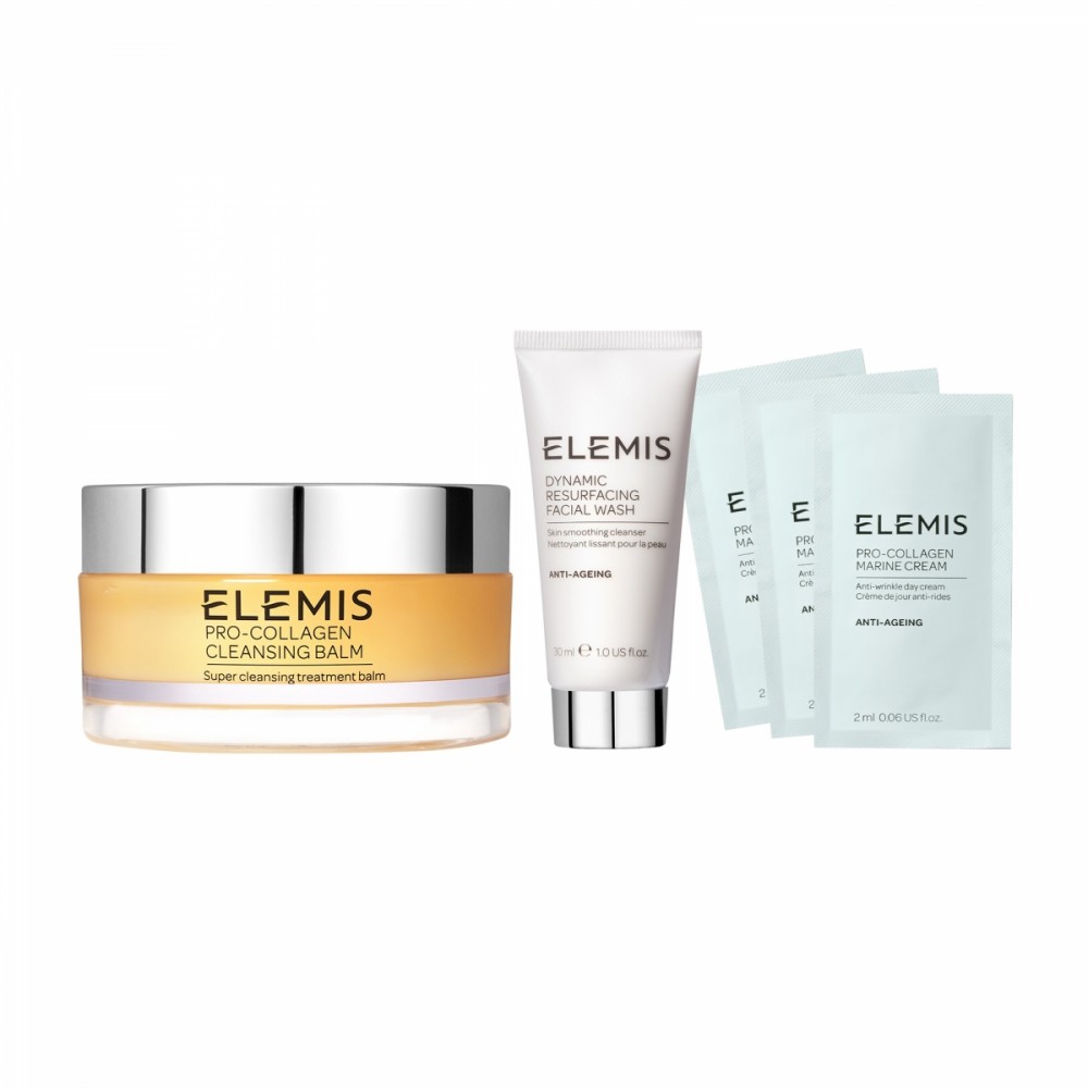 海洋膠原卸妝組/買海洋膠原精油卸妝膏 100G(正貨)、送煥膚亮顏洗面乳30ML、送海洋膠原緊緻精華乳霜2ML X3， 歡慶價 NT$2,000 (原價NT$2,805 ) （71折 )