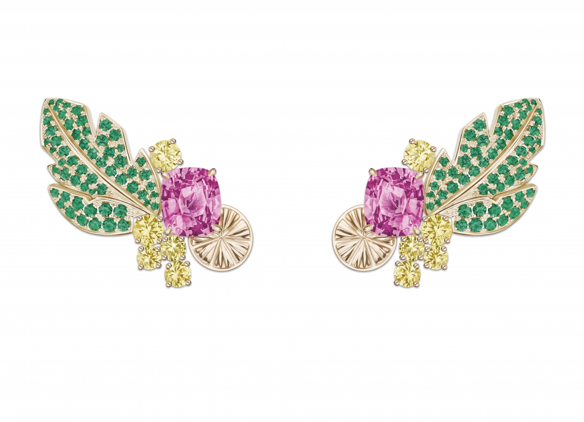 PIAGET SOLSTICE 頂級珠寶暨腕錶系列_Bay Breeze 18K玫瑰金彩色寶石鑽石耳環