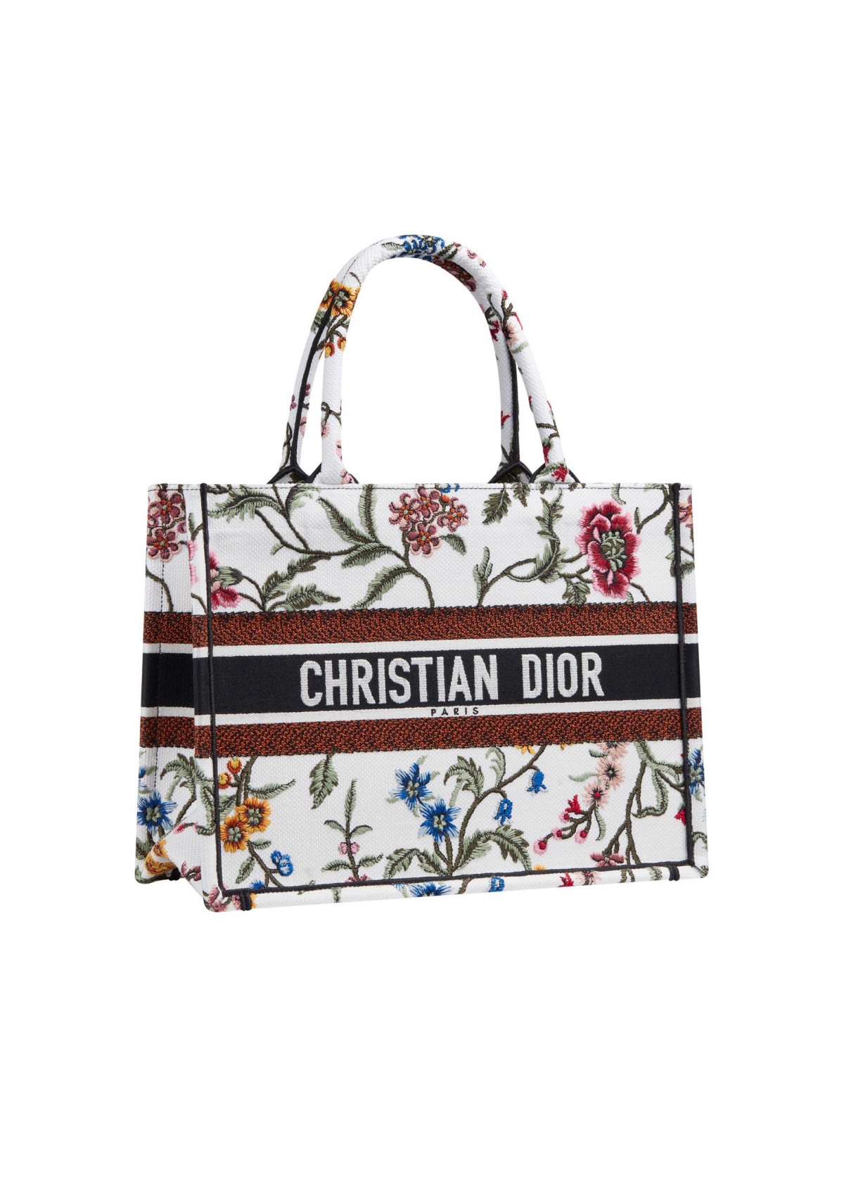 BOOK 白色 DIOR PETITES FLEURS 刺繡圖案帆布中型托特包 NTD105,000