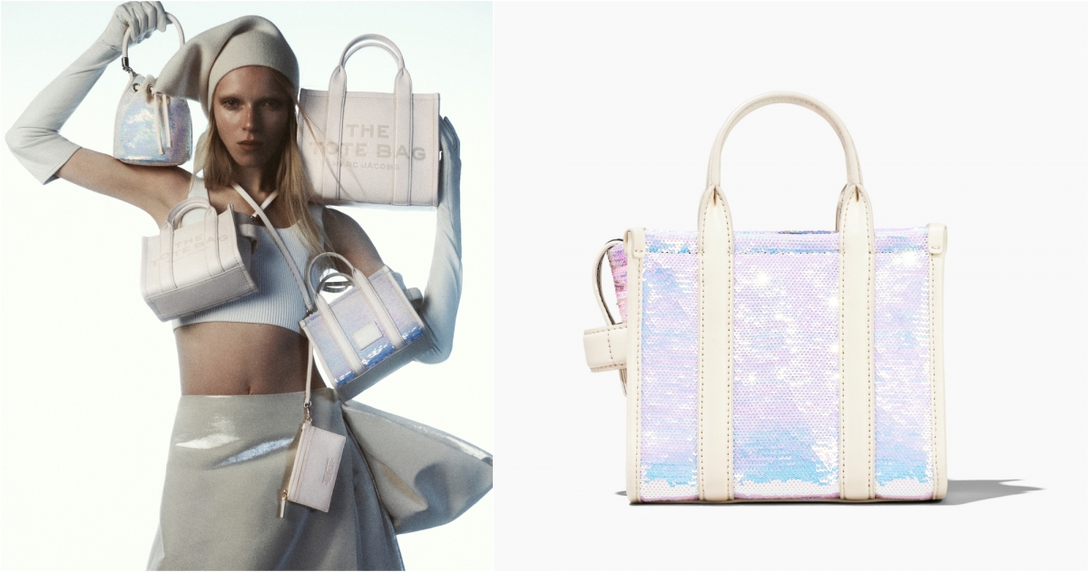 Marc Jacobs銀河白亮片The Tote Bag 迷你托特包,NT$13,900