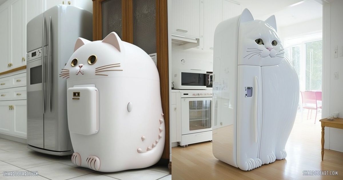 超擬真貓咪冰箱