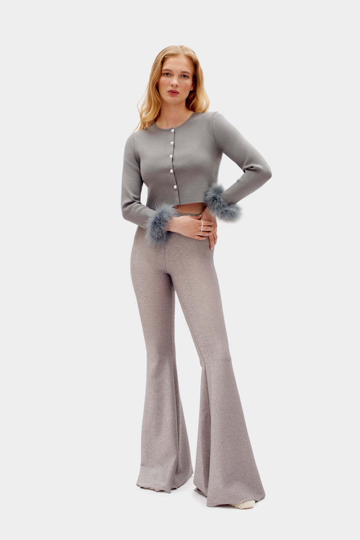 Knitted Cardigan in Flame Gray 290.00 $