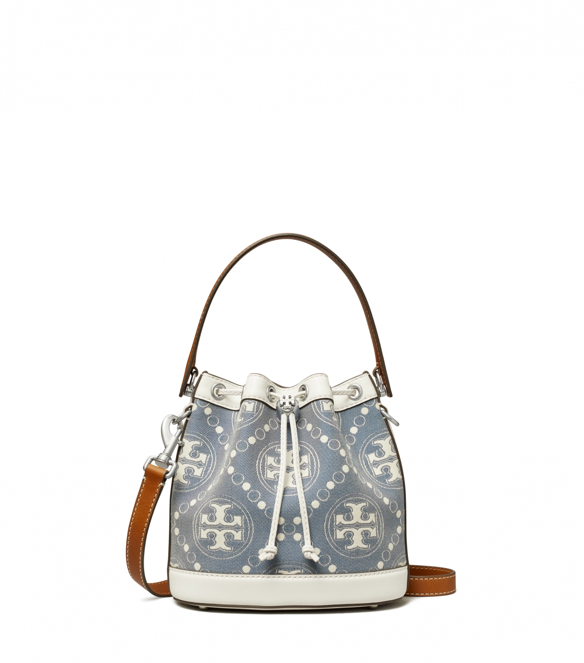 Tory Burch 丹寧材質 T Monogram圖騰水桶包,NT$21,900