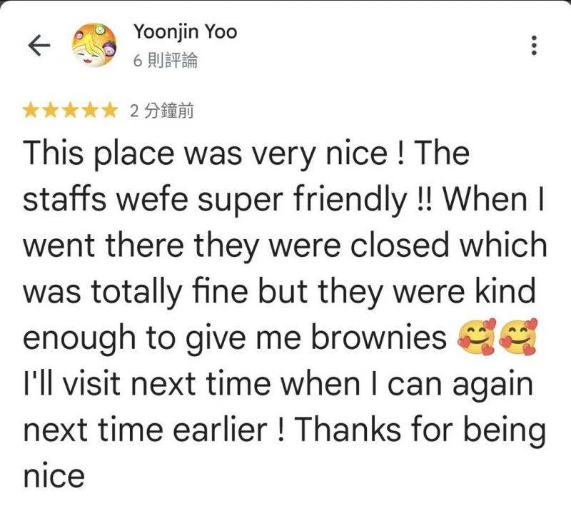 企鵝妹親自為炭烤牛排店家留下五星好評