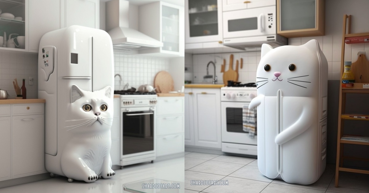 超擬真貓咪冰箱