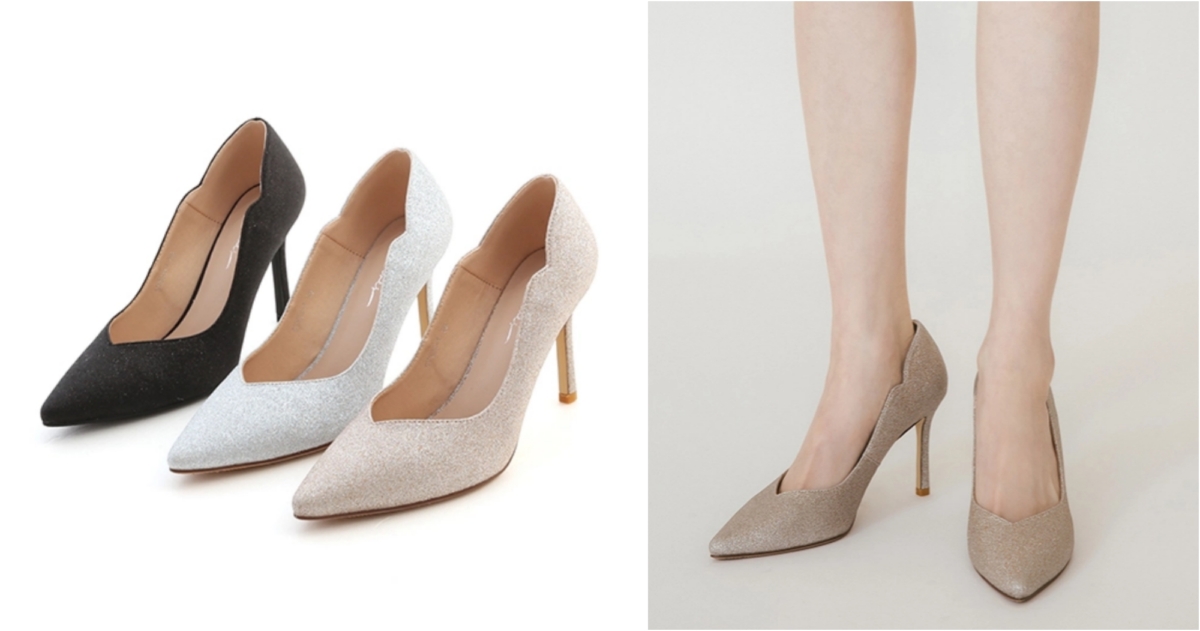 D+AF 璀璨之星.金蔥亮片V口高跟鞋,NT$2,080