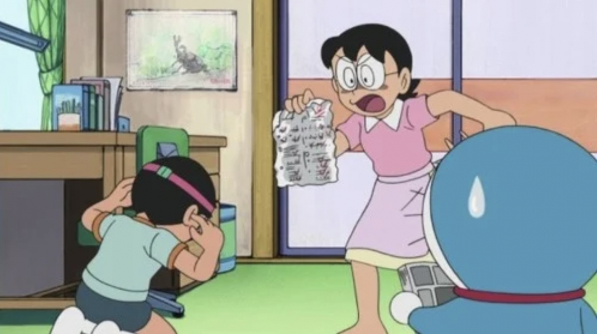 野比大雄常常被媽媽找到藏起來的0分考卷