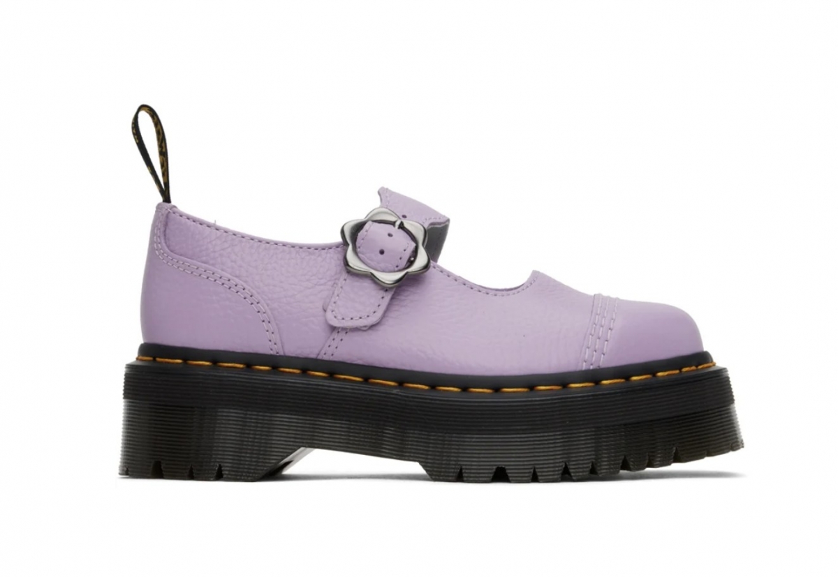 DR. MARTENS 紫色 Addina Flower 牛津鞋