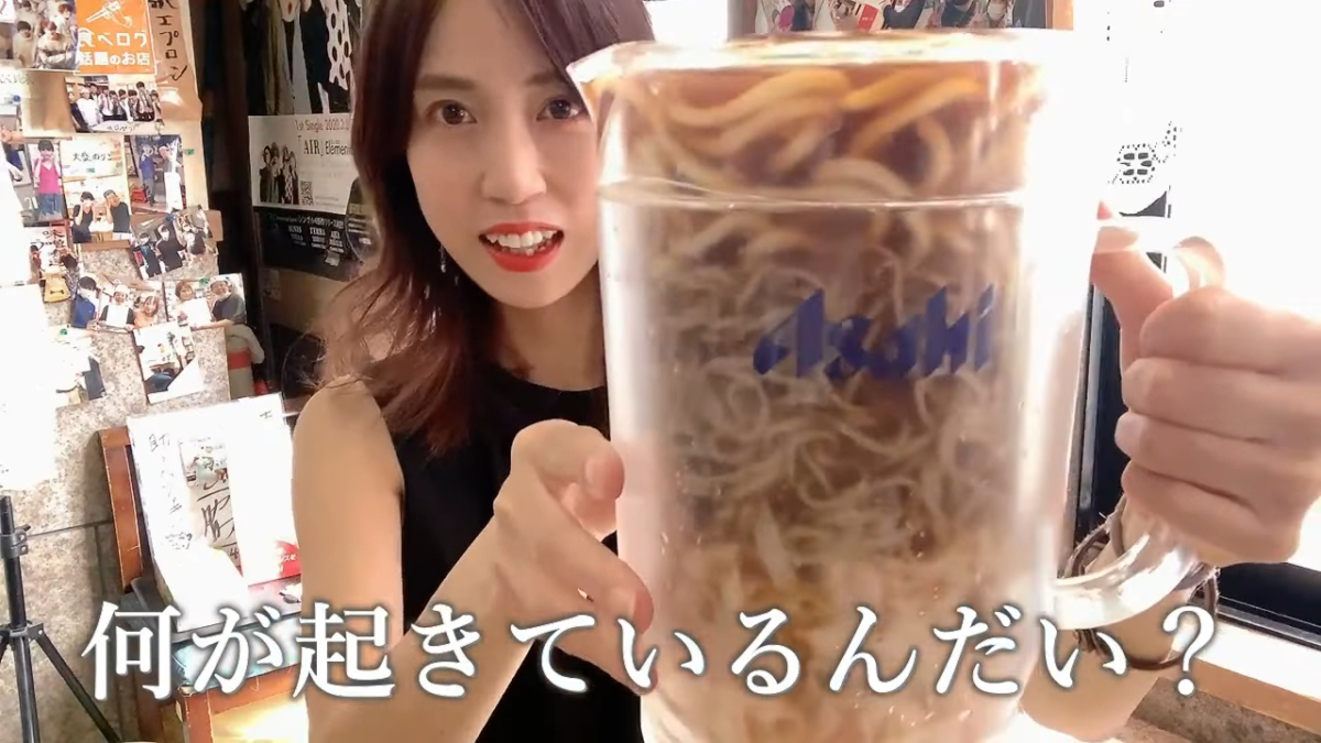 啤酒杯烏龍麵掀網路話題