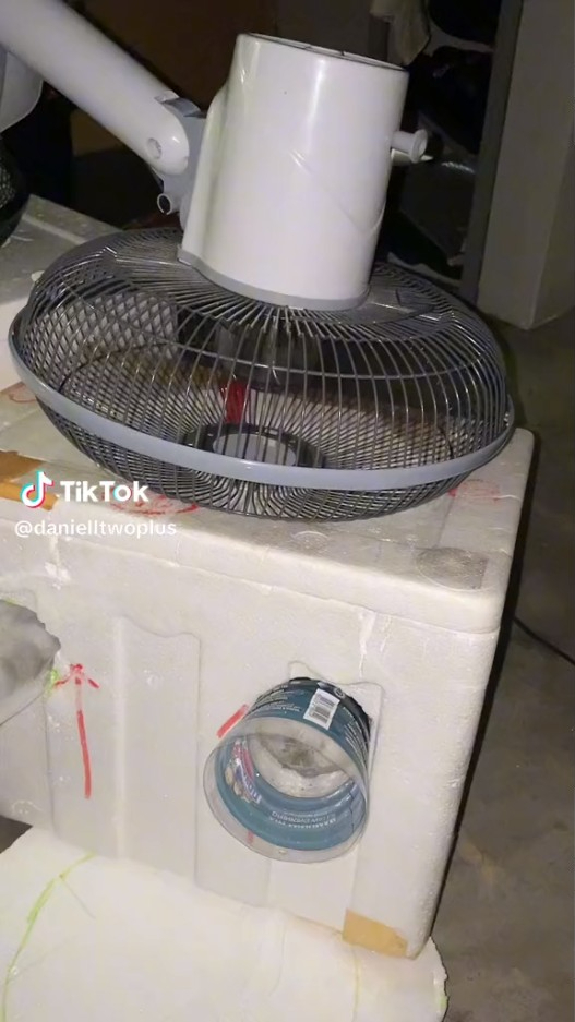 男大生將電風扇改造成冷氣