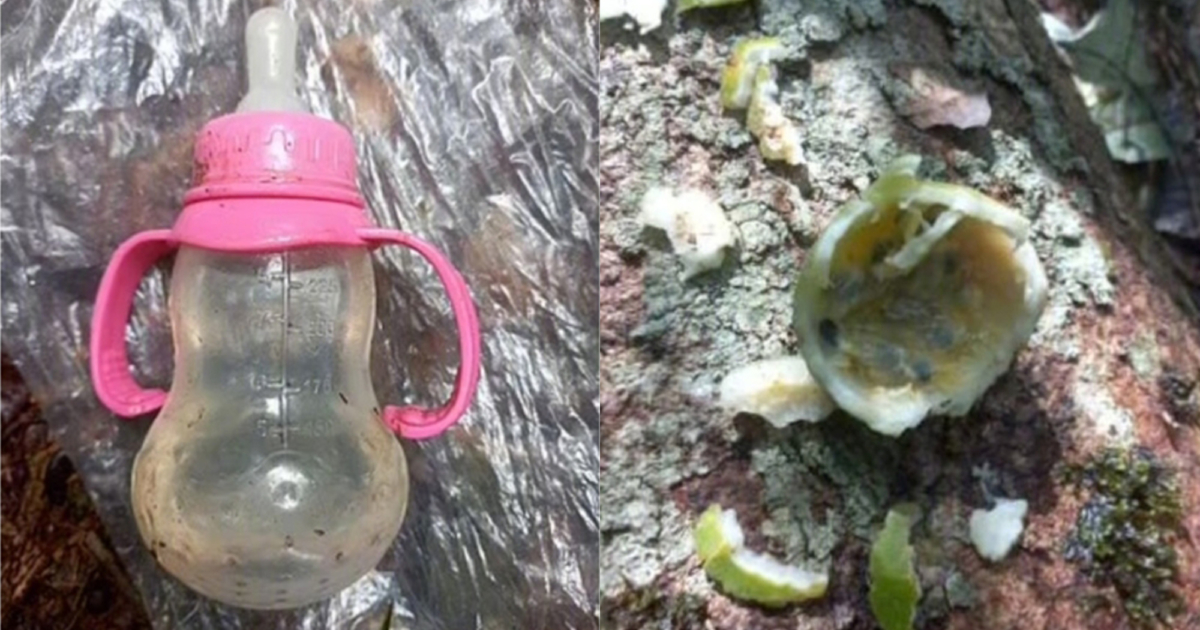 救難人員一路上發現孩童的求生蹤跡