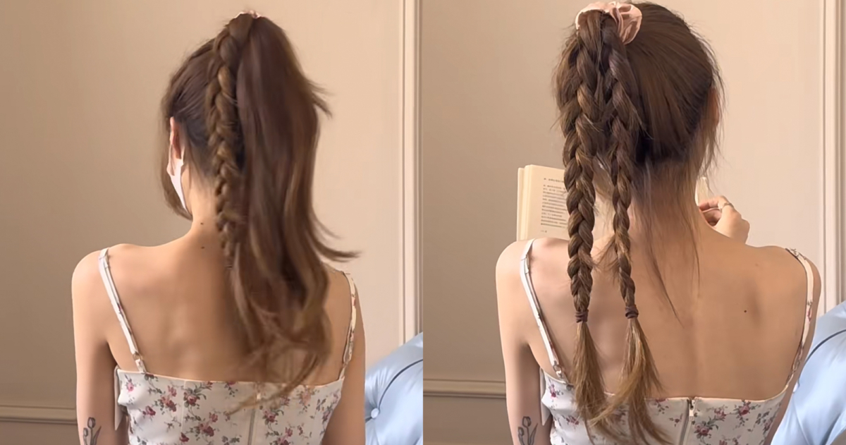 芭蕾舞麻花高馬尾