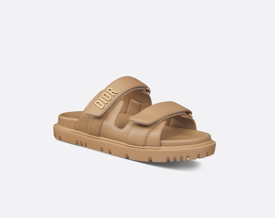 Dior Dioract 拖鞋DIORACT SLIDE Deep Beige Lambskin,價格店洽
