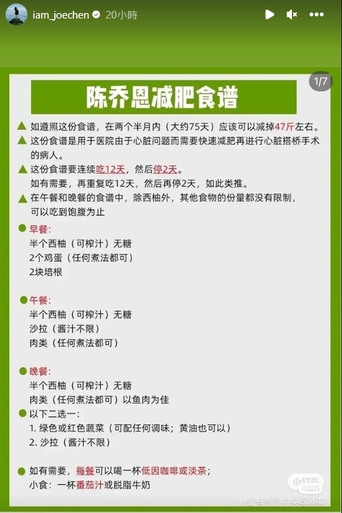 陳喬恩靠著「葡萄柚減肥法」成功瘦下來。