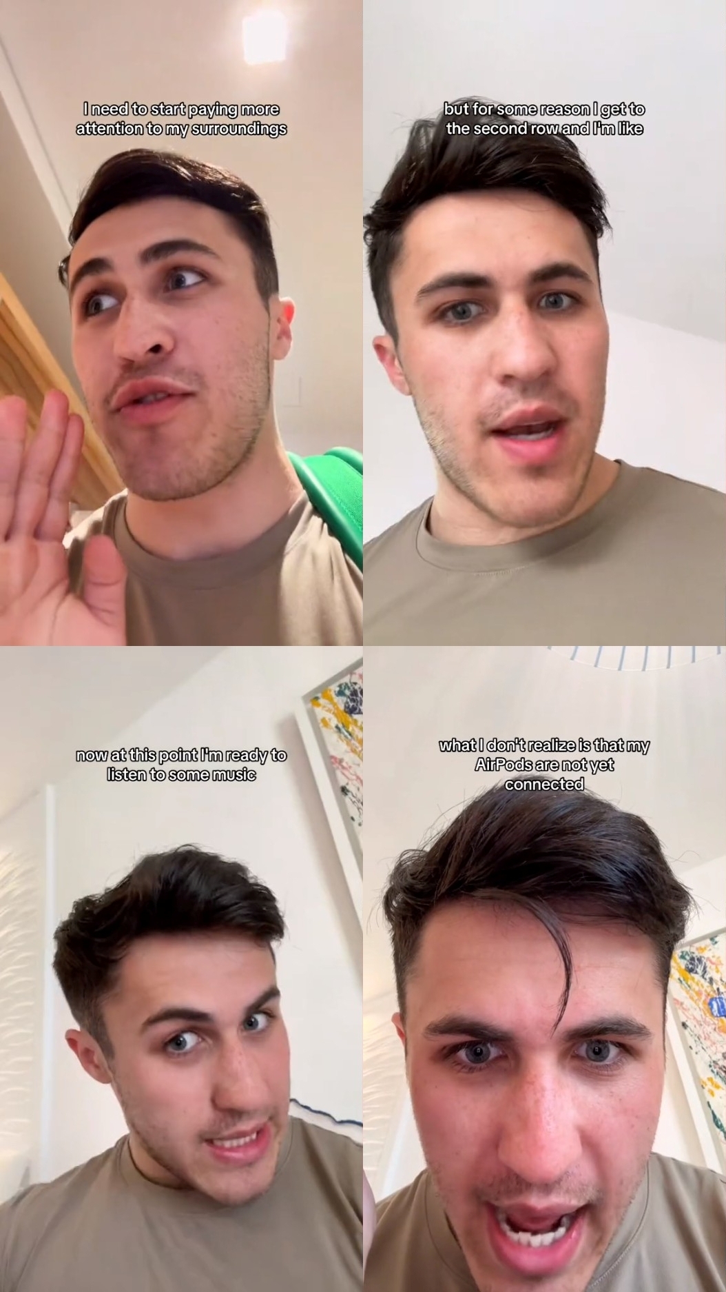 男子聽音樂時沒將耳機接好