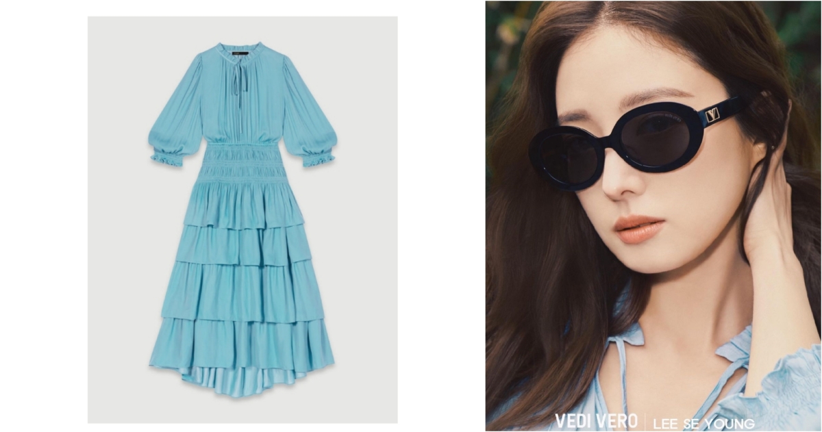 韓國女星李世榮身穿Maje 2023春夏系列展現法式俏皮風格