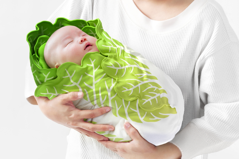 食物造型毯3：大白菜造型法蘭絨毯