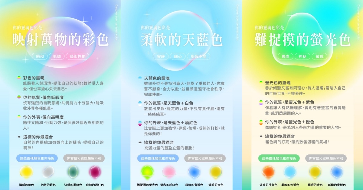 靈魂色彩學心理測驗結果圖