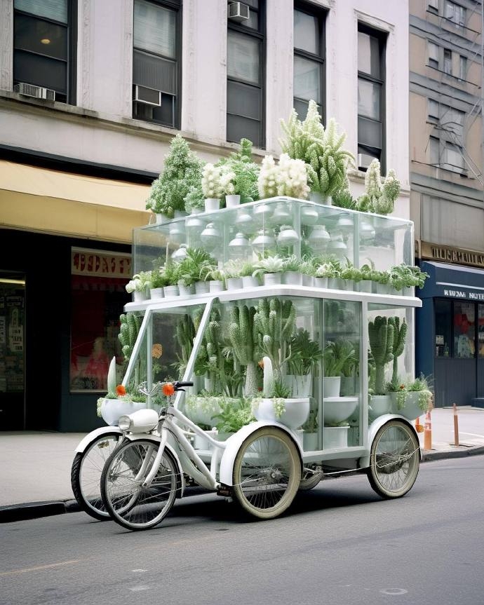 AI創造的盆栽車