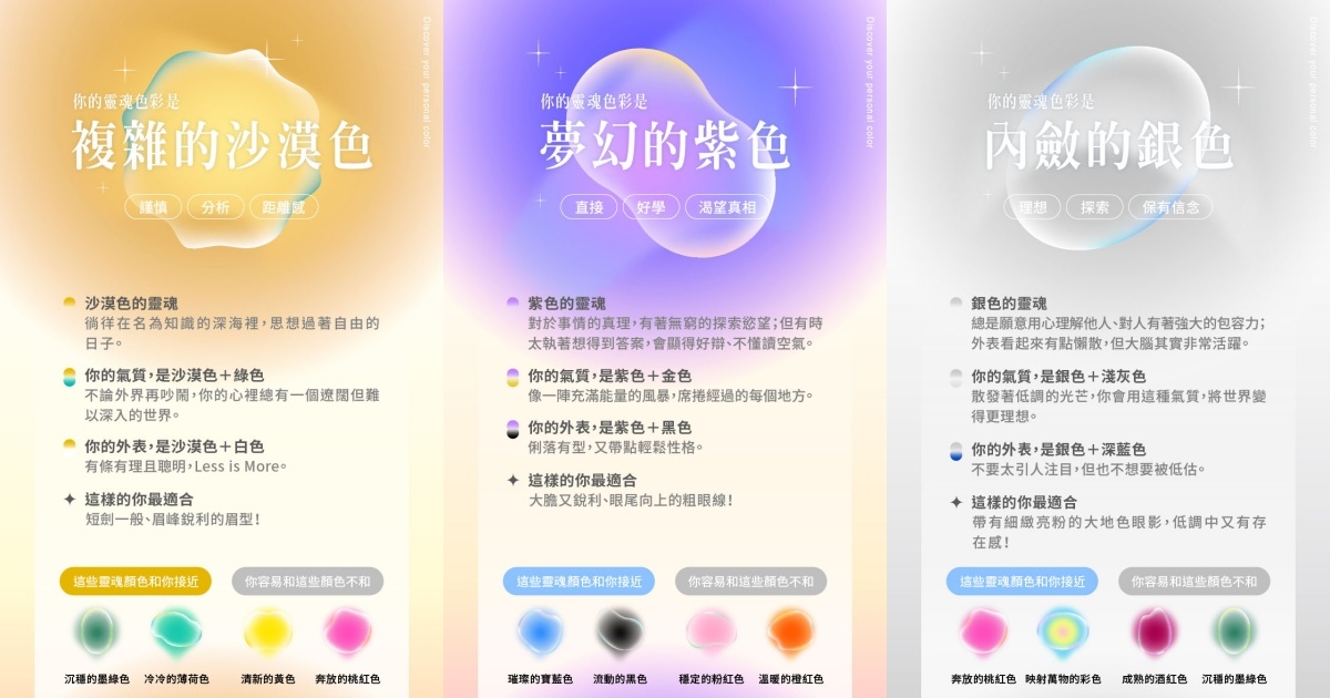靈魂色彩學心理測驗結果圖