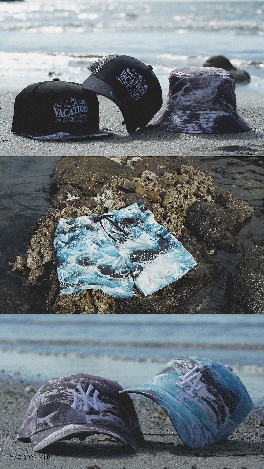 New Era「VACATION CLUB」系列結合夏日美式度假元素及極具特色的海浪印花設計。