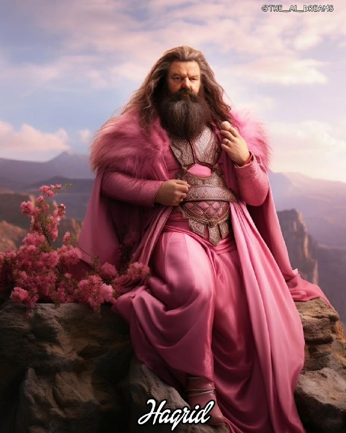 粉紅海格,宛如希臘塑像裡的天神