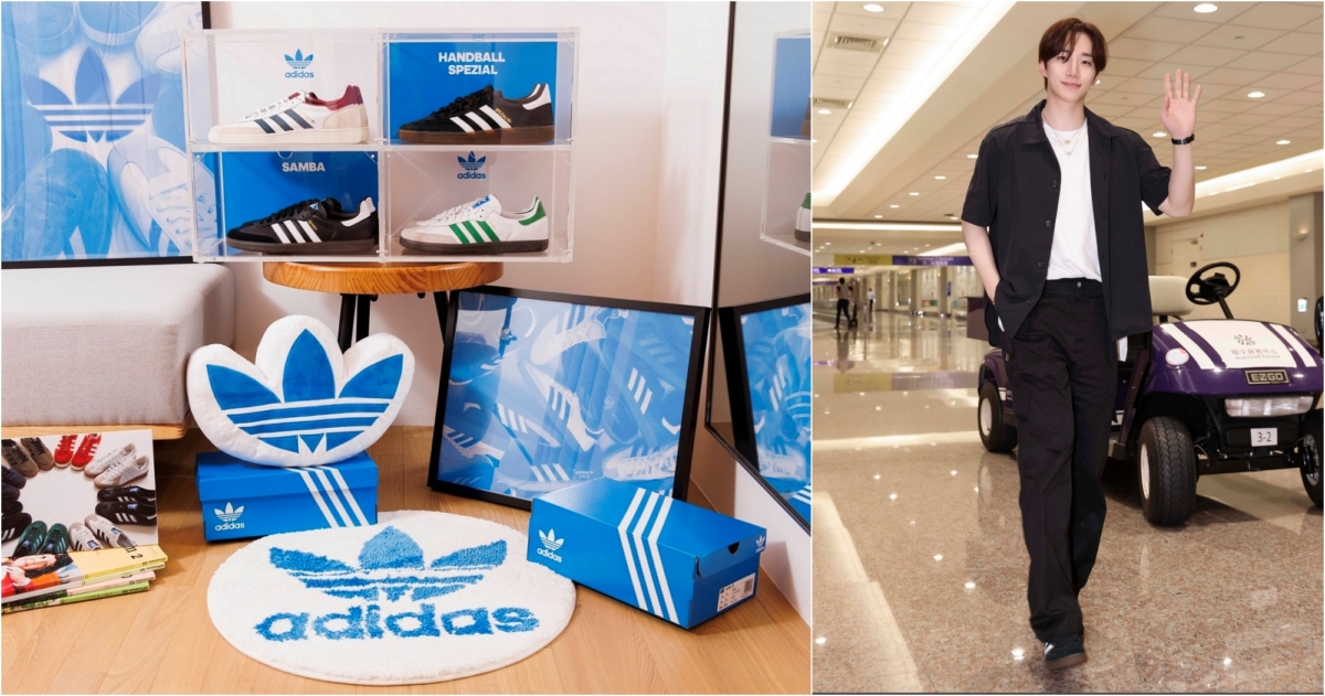 adidas Originals也特別訂製專屬T-TOE迎賓禮，展示著T-TOE家族標誌性Samba及俊昊機場同款Handball Spezial訂製鞋櫃、三葉草Logo抱枕、地墊，及獨家三葉草浴袍，一系列貼心豐富規劃，盼男神感受賓至如歸。