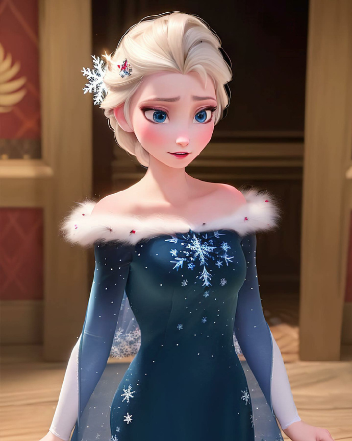 AI眼中的《冰雪奇緣》艾莎穿越造型