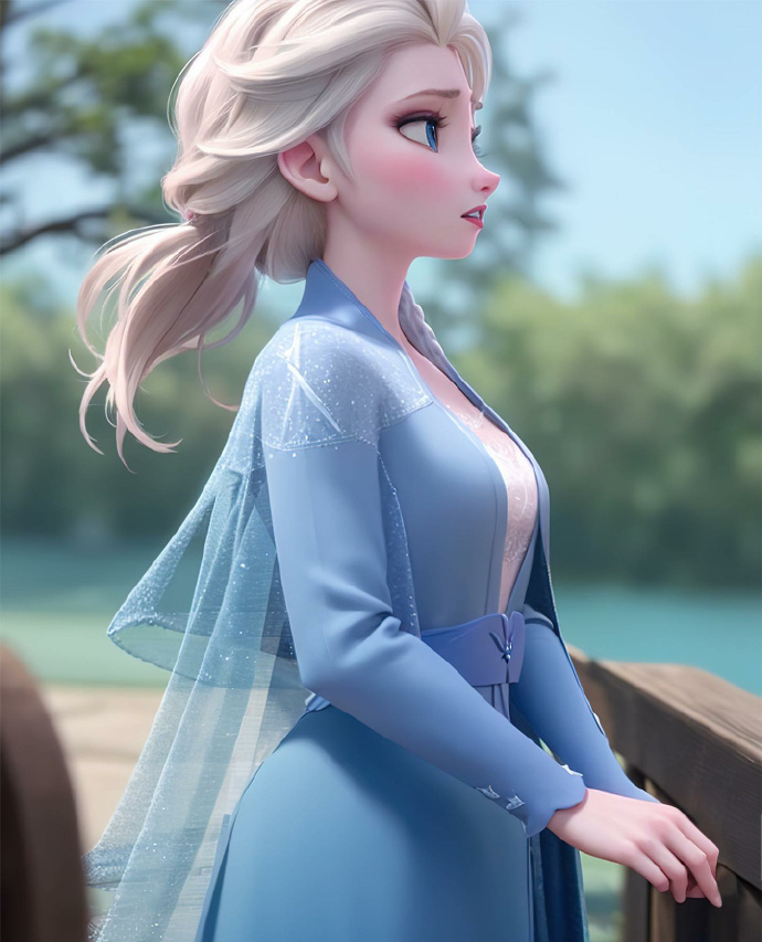 AI創造的《冰雪奇緣》艾莎側臉