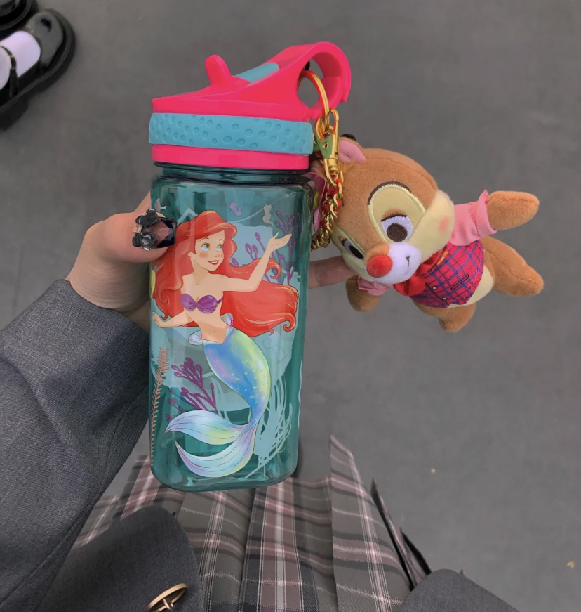 小美人魚掀蓋式水杯