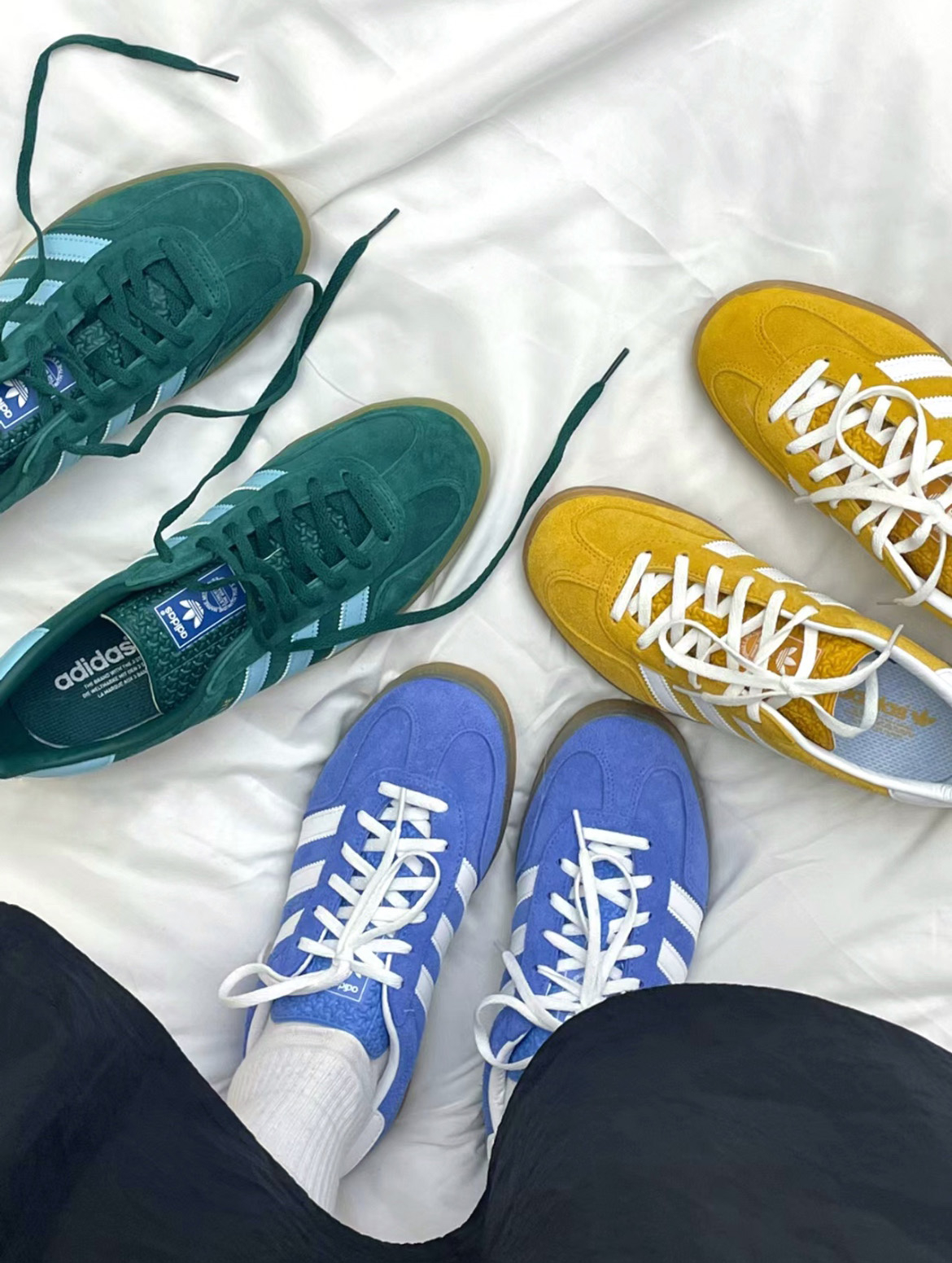 adidas Gazelle indoor多巴胺配色-藍黃綠