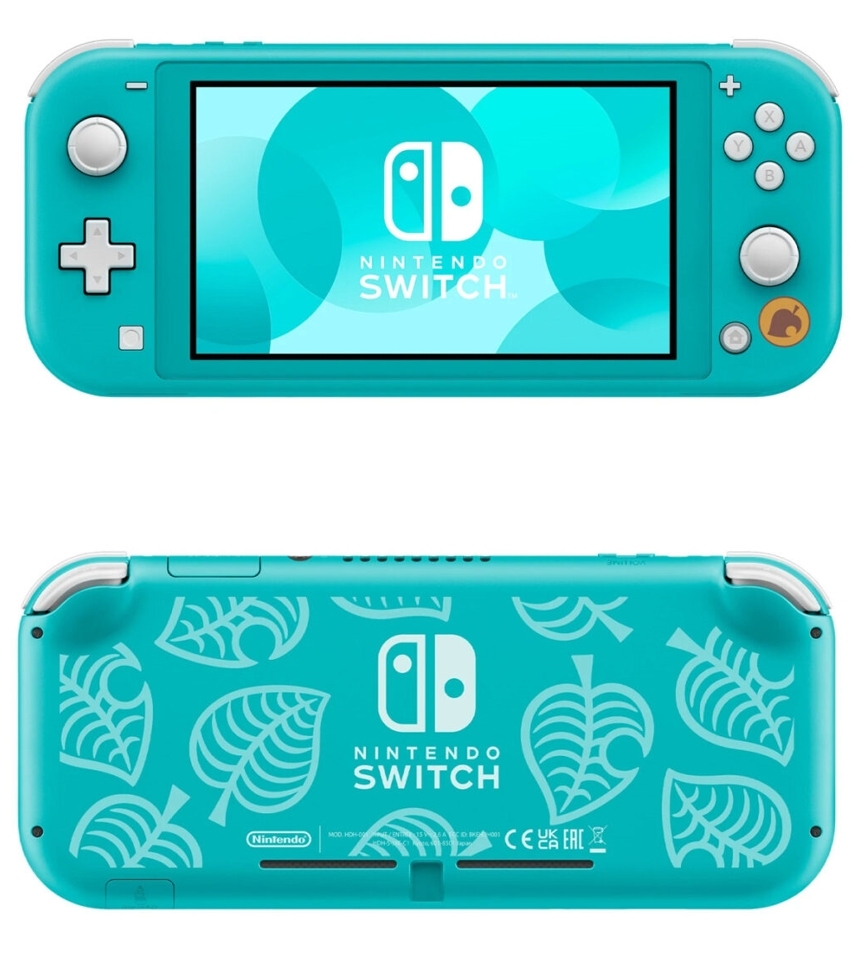 任天堂Switch Lite動森版,湖水綠夏威夷花紋配色