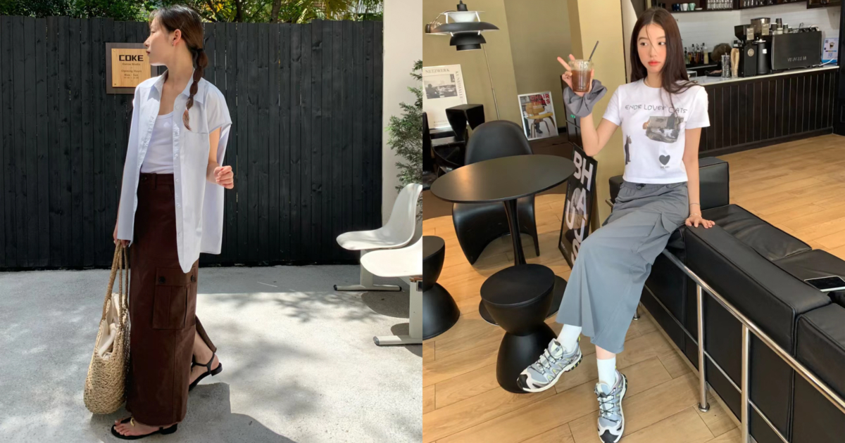 工裝長裙搭配
