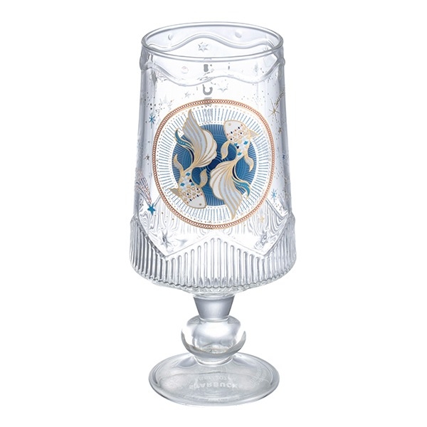 雙魚星座玻璃杯正面