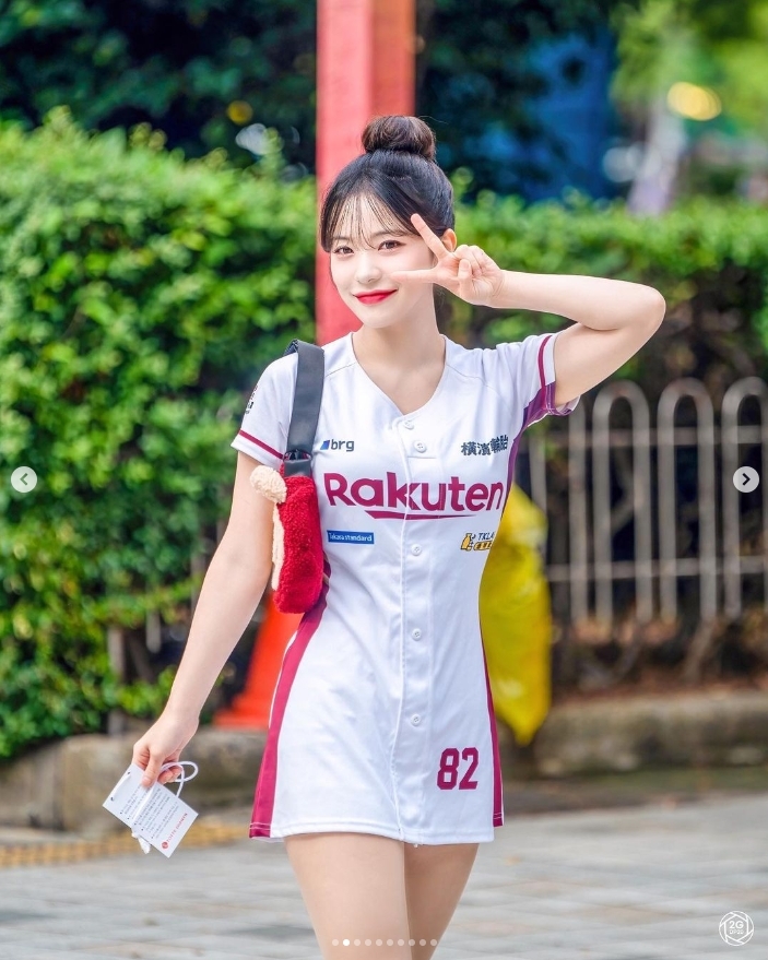李多慧在桃園樂天球場的美照