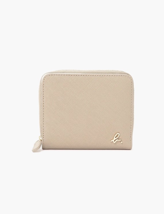 agnès b. 防刮皮革拉鍊短夾，NT$5,980