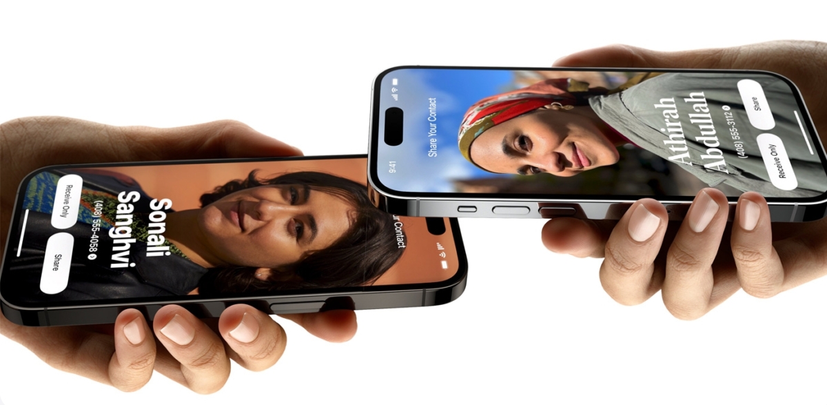 用 NameDrop 交換聯絡方式