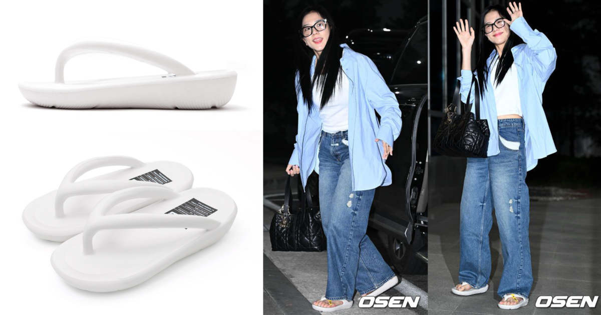 JISOO穿著TAW & TOE Flip Flop ZEROVITY